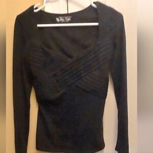 Victoria's Secret Black Fitted Bra Top With Beautiful Criss Cross Design Blouse